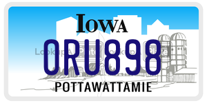 ORU898  license plate in IA