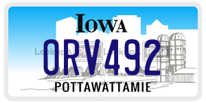 ORV492  license plate in IA