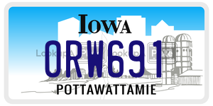 ORW691  license plate in IA