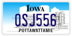 OSJ556  license plate in IA