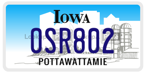 OSR802  license plate in IA