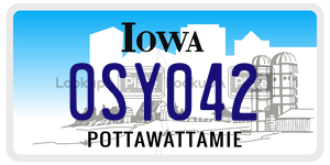 OSY042 license plate in Iowa
