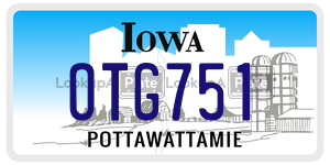 OTG751  license plate in IA