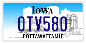 OTV580  license plate in IA