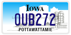 OUB272  license plate in IA
