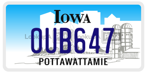 OUB647  license plate in IA