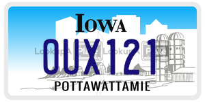 OUX121 license plate in Iowa