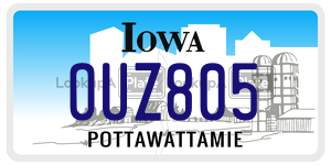 OUZ805 license plate in Iowa