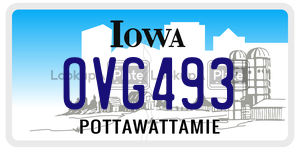OVG493  license plate in IA