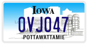 OVJ047  license plate in IA