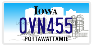 OVN455  license plate in IA