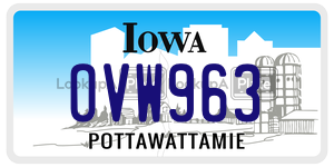 OVW963 license plate in Iowa