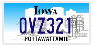 OVZ321  license plate in IA