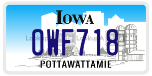 OWF718  license plate in IA