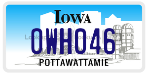 OWH046  license plate in IA