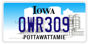 OWR309 license plate in Iowa