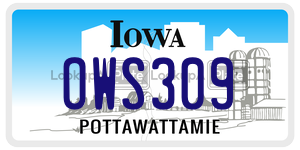 OWS309  license plate in IA