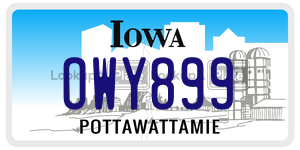 OWY899  license plate in IA