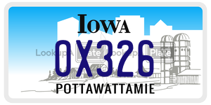 OX326  license plate in IA