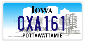 OXA161  license plate in IA