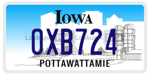 OXB724 license plate in Iowa