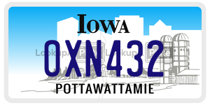 OXN432  license plate in IA