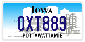 OXT889  license plate in IA