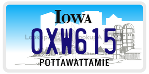 OXW615  license plate in IA