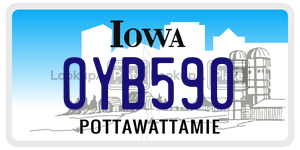 OYB590 license plate in Iowa