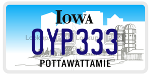 OYP333  license plate in IA