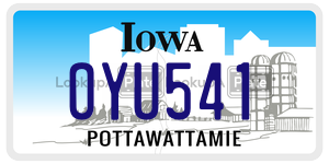 OYU541  license plate in IA
