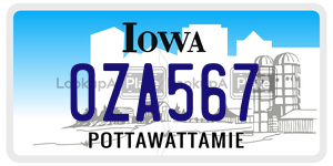 OZA567  license plate in IA