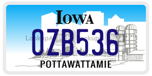 OZB536  license plate in IA