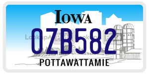 OZB582 license plate in Iowa
