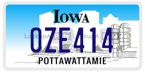 OZE414 license plate in Iowa