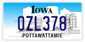 OZL378  license plate in IA