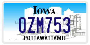 OZM753  license plate in IA
