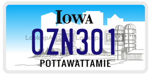 OZN301 license plate in Iowa