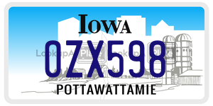 OZX598  license plate in IA
