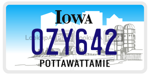 OZY642  license plate in IA