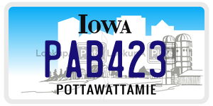 PAB423 license plate in Iowa