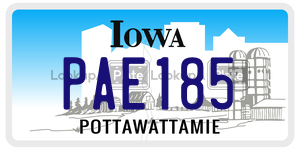 PAE185 license plate in Iowa