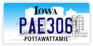PAE306  license plate in IA