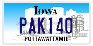 PAK140  license plate in IA