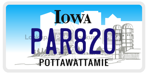 PAR820 license plate in Iowa