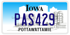 PAS429 license plate in Iowa