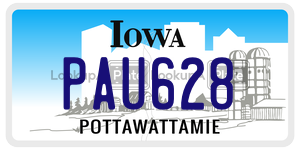 PAU628  license plate in IA