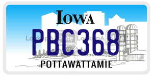 PBC368  license plate in IA