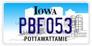 PBF053 license plate in Iowa