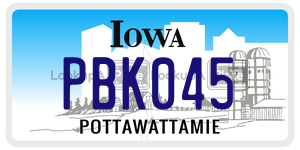 PBK045 license plate in Iowa